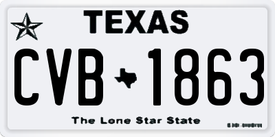 TX license plate CVB1863
