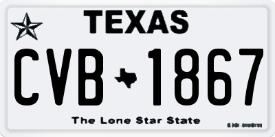 TX license plate CVB1867