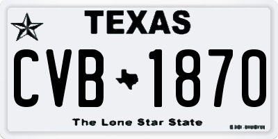 TX license plate CVB1870
