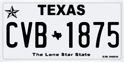 TX license plate CVB1875
