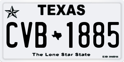 TX license plate CVB1885