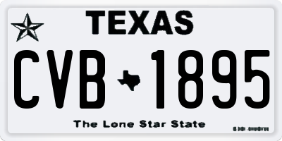 TX license plate CVB1895