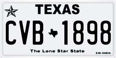 TX license plate CVB1898