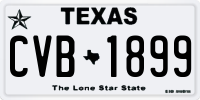 TX license plate CVB1899