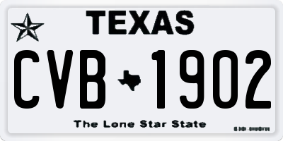 TX license plate CVB1902