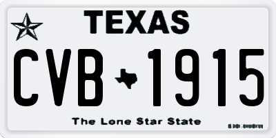 TX license plate CVB1915