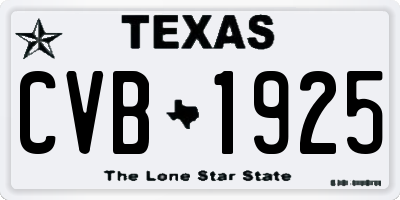 TX license plate CVB1925
