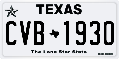 TX license plate CVB1930