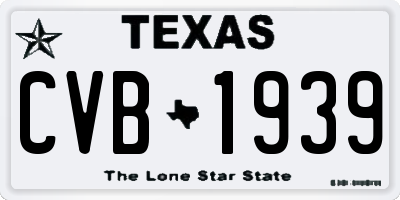 TX license plate CVB1939