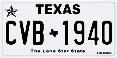 TX license plate CVB1940