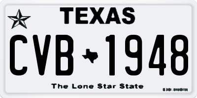 TX license plate CVB1948