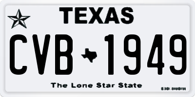 TX license plate CVB1949