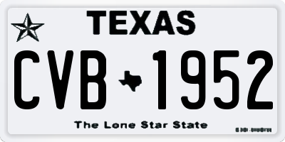 TX license plate CVB1952
