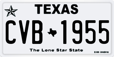 TX license plate CVB1955