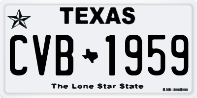 TX license plate CVB1959