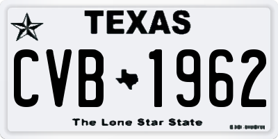 TX license plate CVB1962