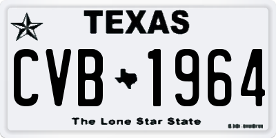 TX license plate CVB1964
