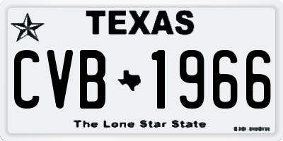 TX license plate CVB1966