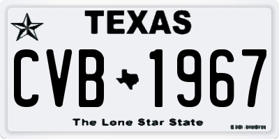TX license plate CVB1967
