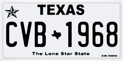 TX license plate CVB1968