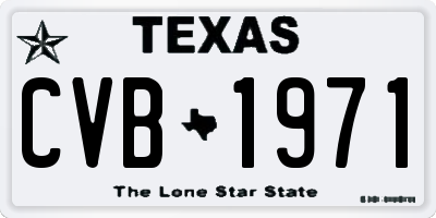 TX license plate CVB1971
