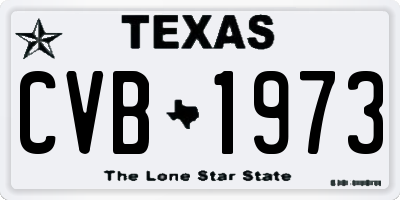 TX license plate CVB1973