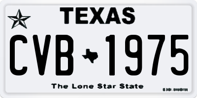 TX license plate CVB1975