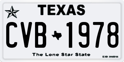 TX license plate CVB1978