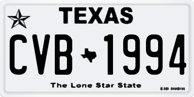 TX license plate CVB1994