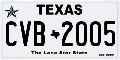 TX license plate CVB2005