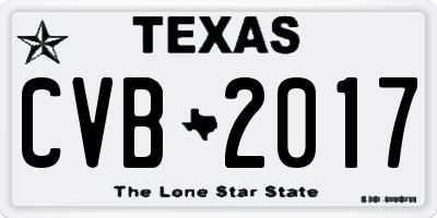 TX license plate CVB2017