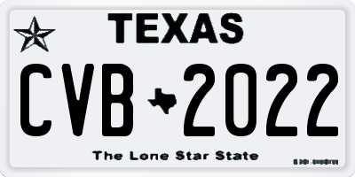 TX license plate CVB2022