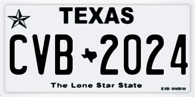 TX license plate CVB2024