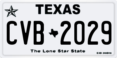 TX license plate CVB2029