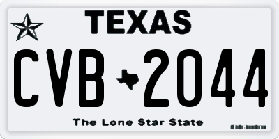 TX license plate CVB2044