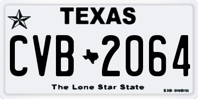 TX license plate CVB2064