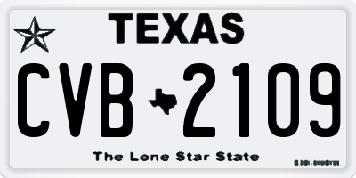TX license plate CVB2109