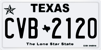 TX license plate CVB2120