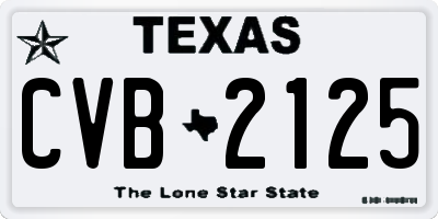 TX license plate CVB2125