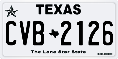 TX license plate CVB2126