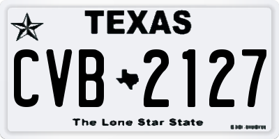 TX license plate CVB2127