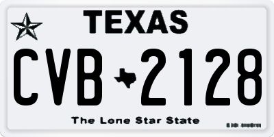 TX license plate CVB2128