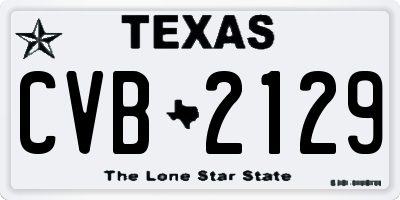 TX license plate CVB2129