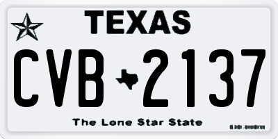 TX license plate CVB2137