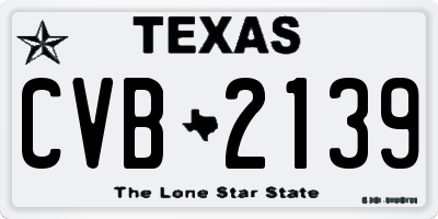TX license plate CVB2139