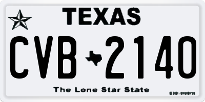 TX license plate CVB2140