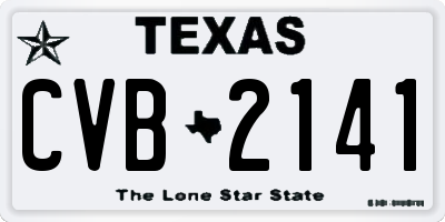 TX license plate CVB2141