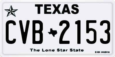 TX license plate CVB2153