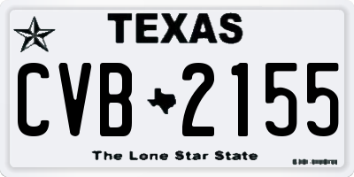 TX license plate CVB2155