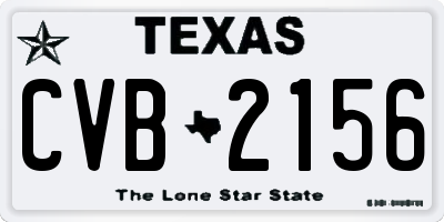 TX license plate CVB2156